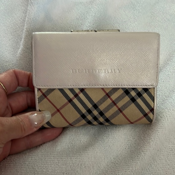 Vintage Burberry Pink Plaid Kiss Lock Trifold - Picture 1 of 9
